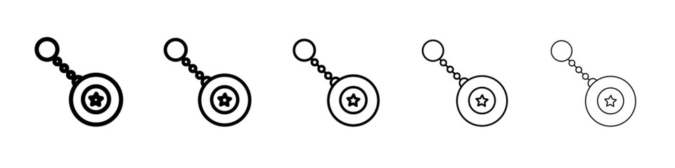 Key Chain Icon black and white vector sign