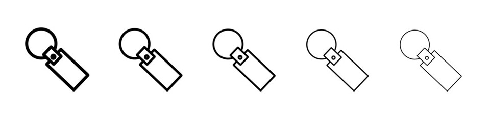 Key Chain Icon black and white vector sign