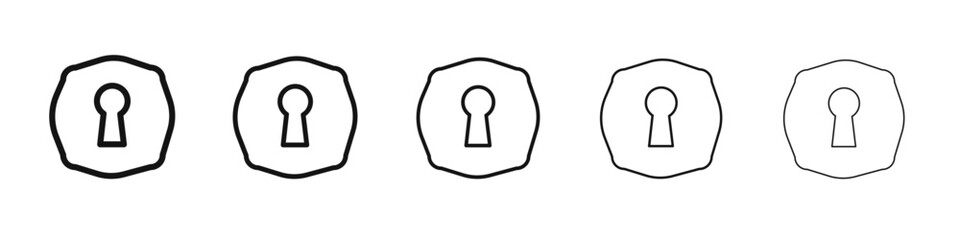 key hole icon black and white vector sign