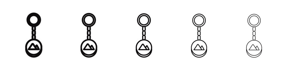 Key Chain Icon black and white vector sign