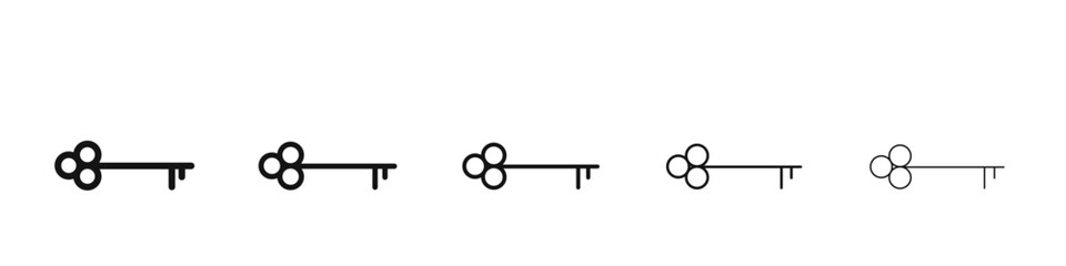 Key icon black and white vector sign