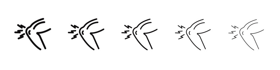 Knee pain icon black and white vector sign