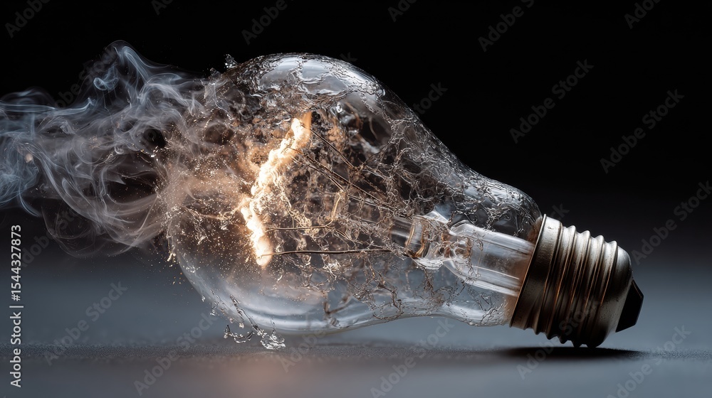 Aufkleber Burning Fuse Illuminating Empty Space With Smoke in a Dramatic Display of Light and Texture