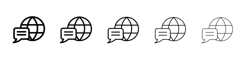 Language icon black and white vector sign