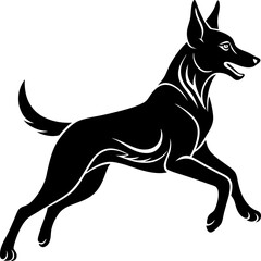 vector illustration of a black dog