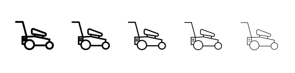 Lawn mower icon black and white vector sign