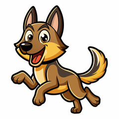 vector illustration of cartoon dog