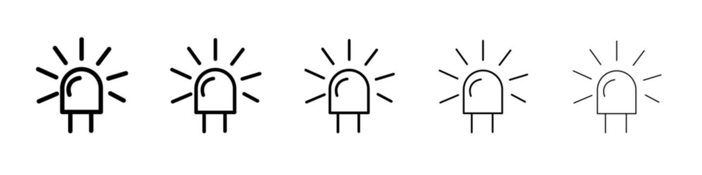 Led light bulb icon black and white vector sign
