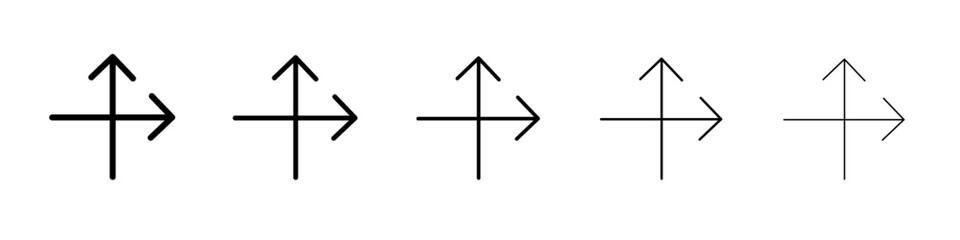 Left side road icon black and white vector sign