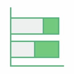 Obraz premium Green bar graph against white background