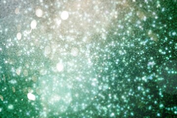 Fototapeta premium White snow and stars on green