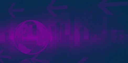 Purple with cityscape background