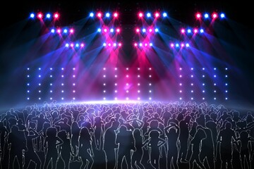 Digitally generated nightclub under lights