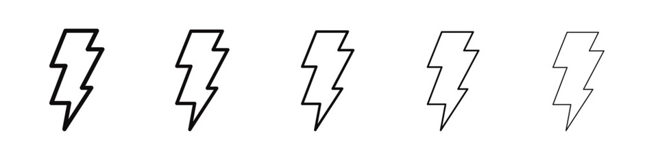 Lightning power charge icon black and white vector sign