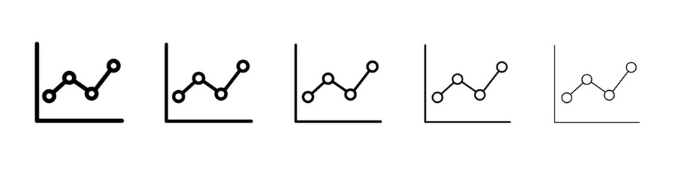 Line Chart Icon black and white vector sign