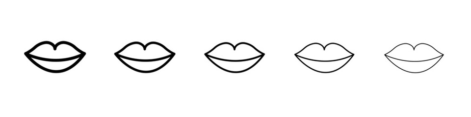 Lips icon black and white vector sign