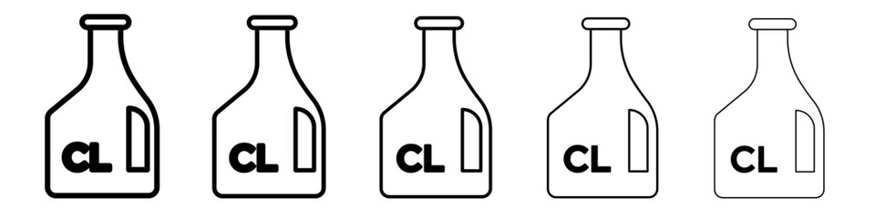 liquid Chlorine chemical icon black and white vector sign