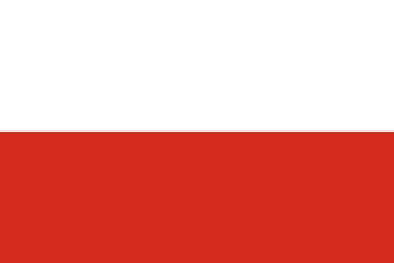Naklejka premium Flat design flag is displaying white and red horizontal stripes with transparent background
