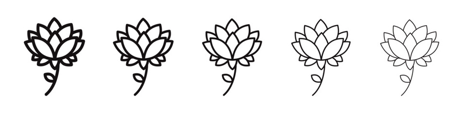 Lotus Icon black and white vector sign