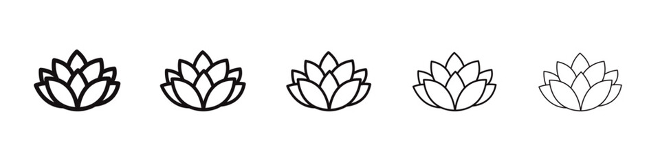 Lotus Icon black and white vector sign