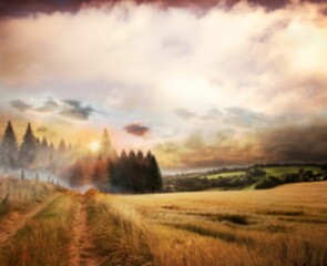 Tranquil scene of landscape during sunset