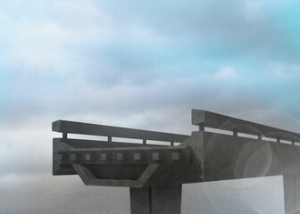 Half finished bridge in sky