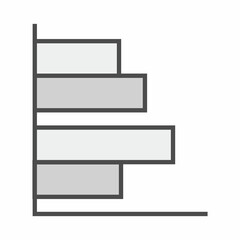 Gray bar chart isolated against white background