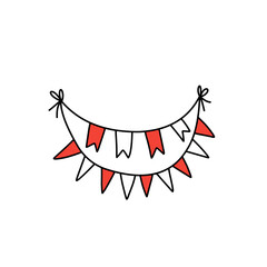 Obraz premium red and white flag decoration