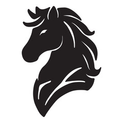 Silhouette black Decacorn Horse head