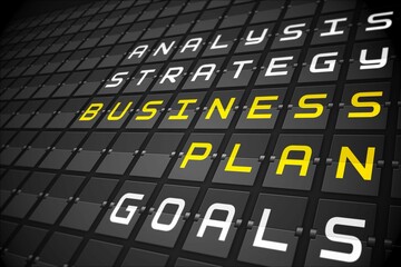 Business plan on black mechanical board