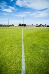 High angle view of yard line on playing field