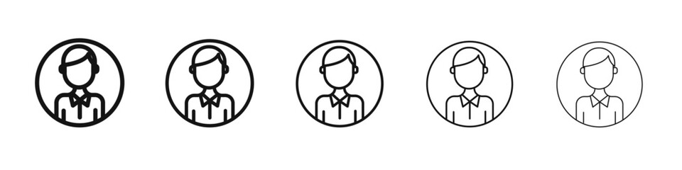 Man icon black and white vector sign