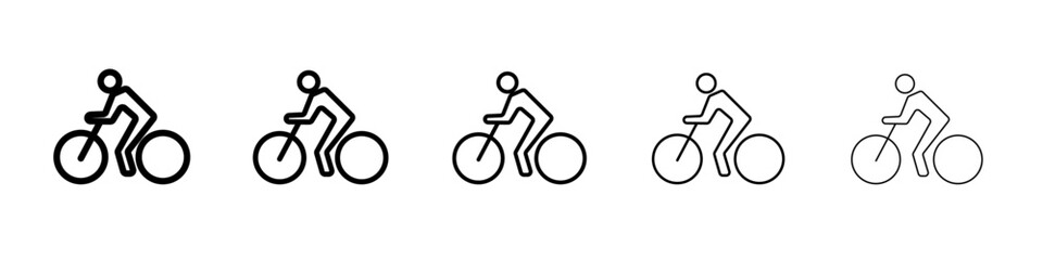 Obraz premium Man on bicycle icon black and white vector sign