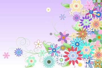 Digitally generated girly floral design