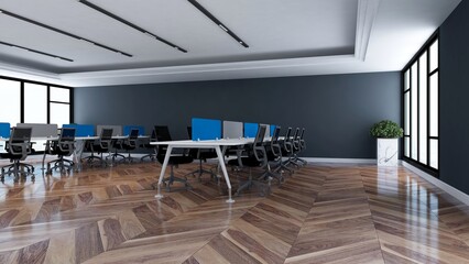 blank wall in office room for company logo mockup