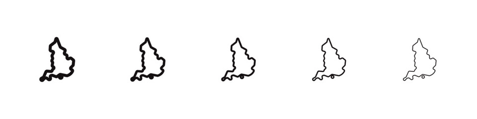 Map of england icon black and white vector sign