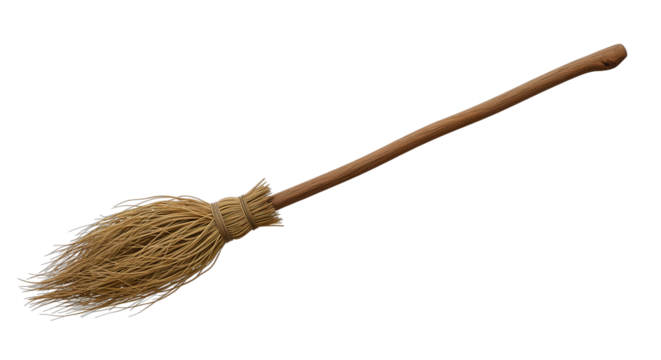Classic Witch Broom – Transparent Background