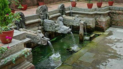 Traditional Stone Water Spouts (Dhunge Dhara) in Patan durbar swuare