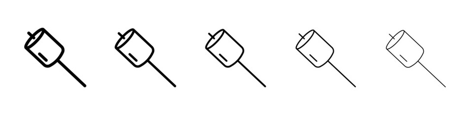 Marshmallow icon black and white vector sign