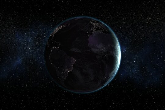 Fototapeta Space view of earth with America
