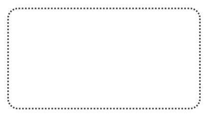 Simple dotted grey line rectangle with blank space isolated on transparent background. Simple and minimalist frame clipart.