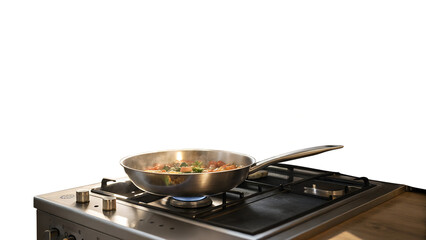 stainless pan on the hob, cooking on a gas stove, the cost of gas in Europe