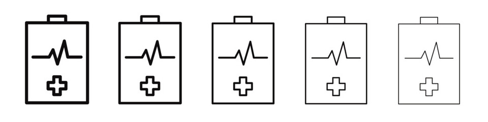 medical clipboard form icon black and white vector sign