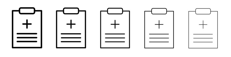 medical clipboard form icon black and white vector sign
