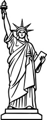 Statue of Liberty outline vector illustrations
