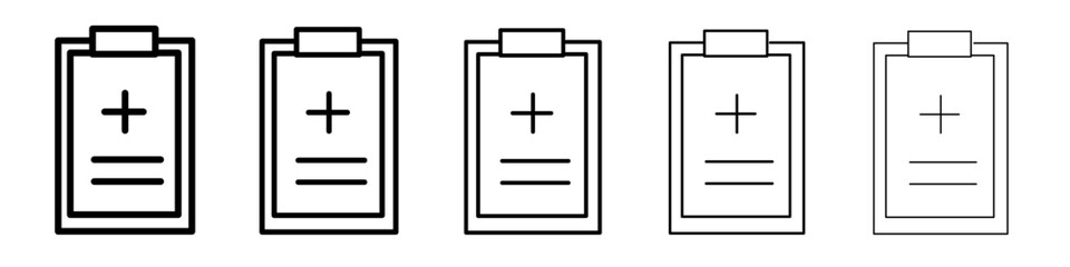 Obraz premium medical clipboard form icon black and white vector sign