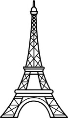 Eiffel Tower outline vector illustrations
