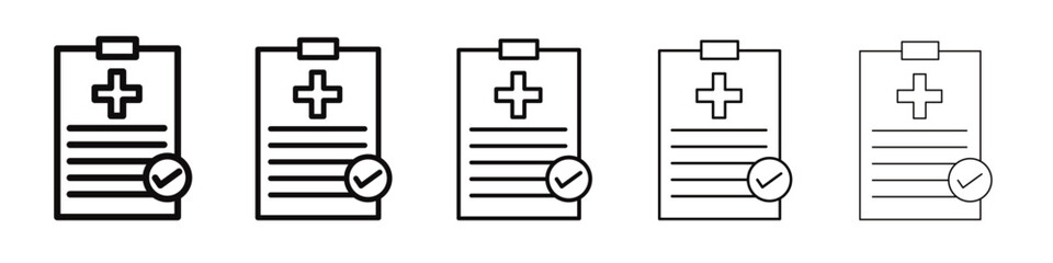 Medical report icon black and white vector sign
