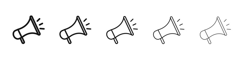 Megaphone icon black and white vector sign