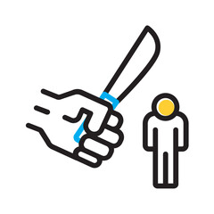 Vector multi color icon for Threatening